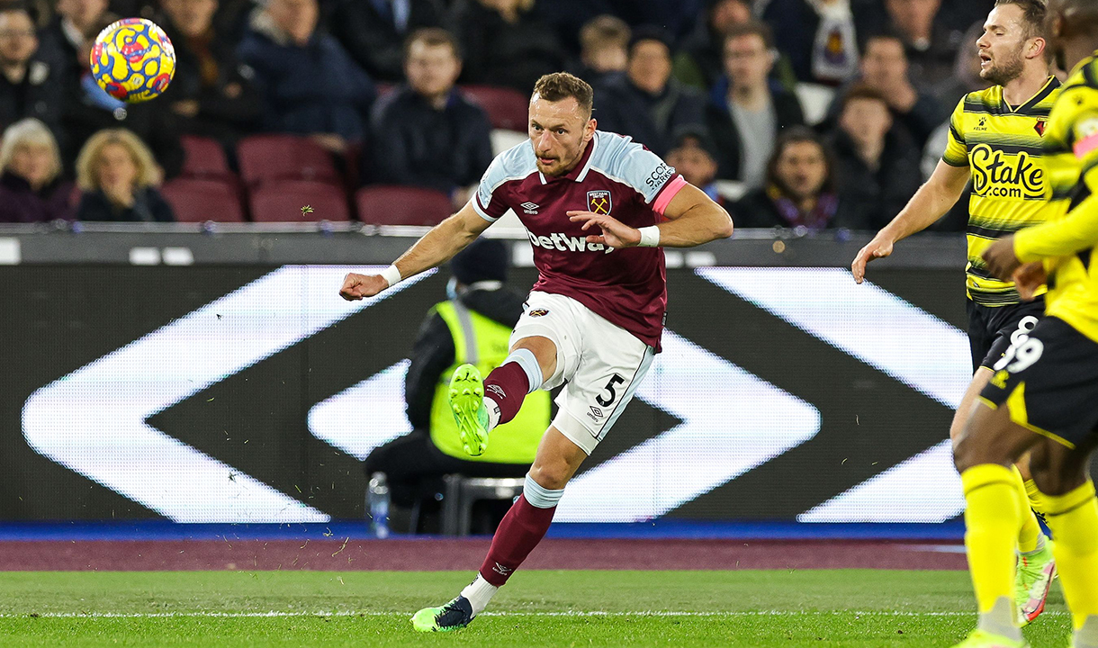 Vladimír Coufal in action against Watford