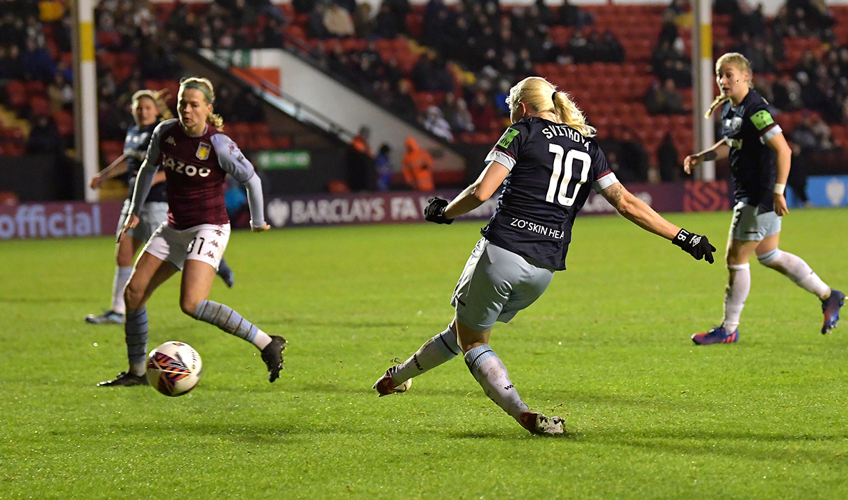 Katerina Svitkova scores against Aston Villa