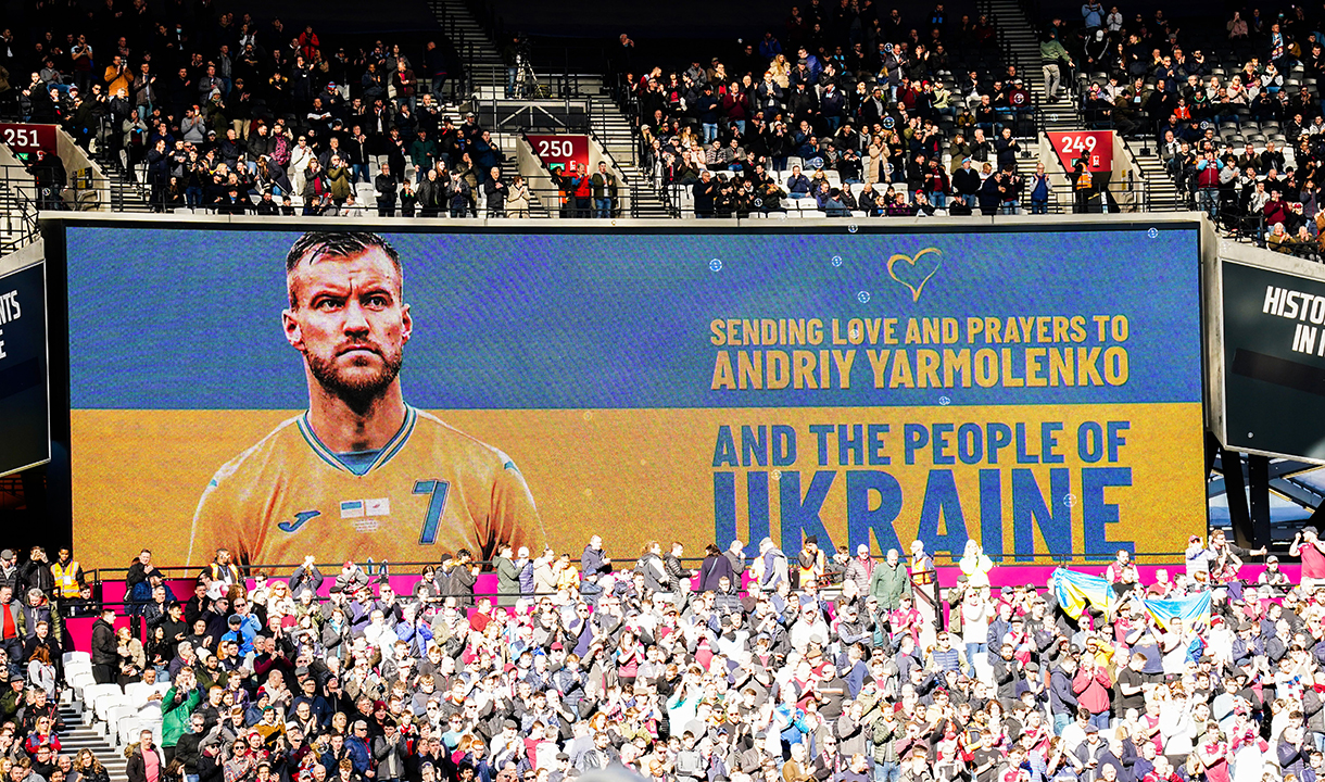 West Ham shows support for Andriy Yarmolenko