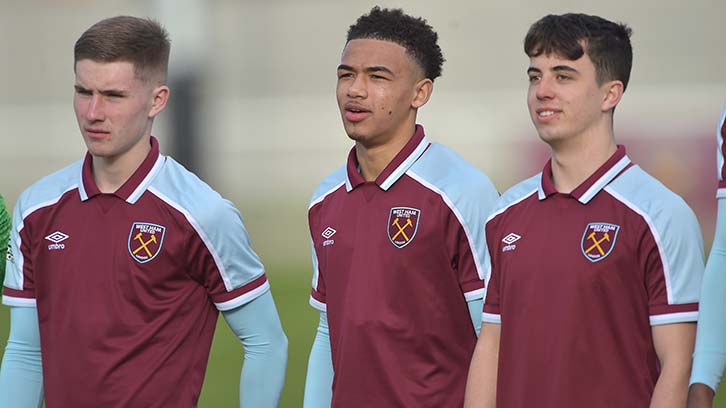 Regan Clayton, Junior Robinson and Archie Woods line up for West Ham United U23s