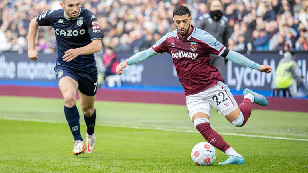 Said Benrahma takes on John McGinn