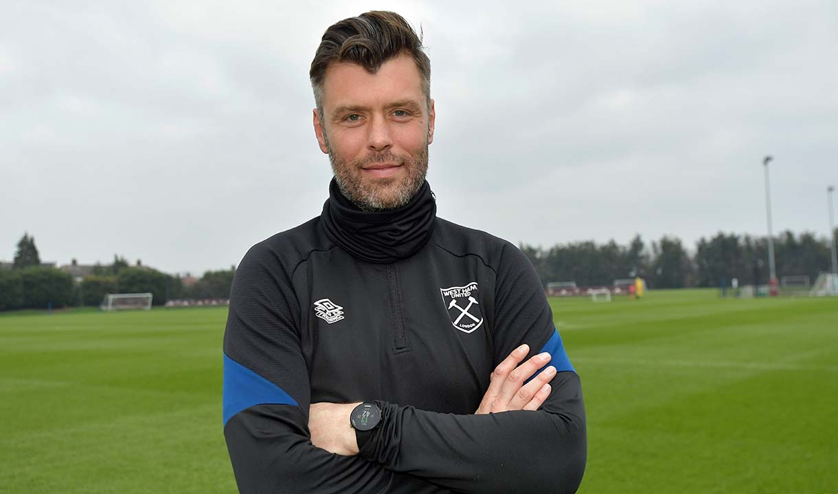 Elliott Ward outside the West Ham United training facility at Chadwell Heath