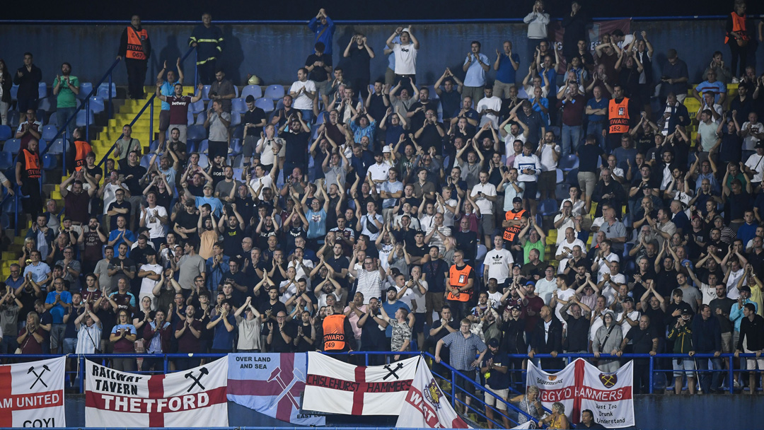 West Ham United fans in Zagreb