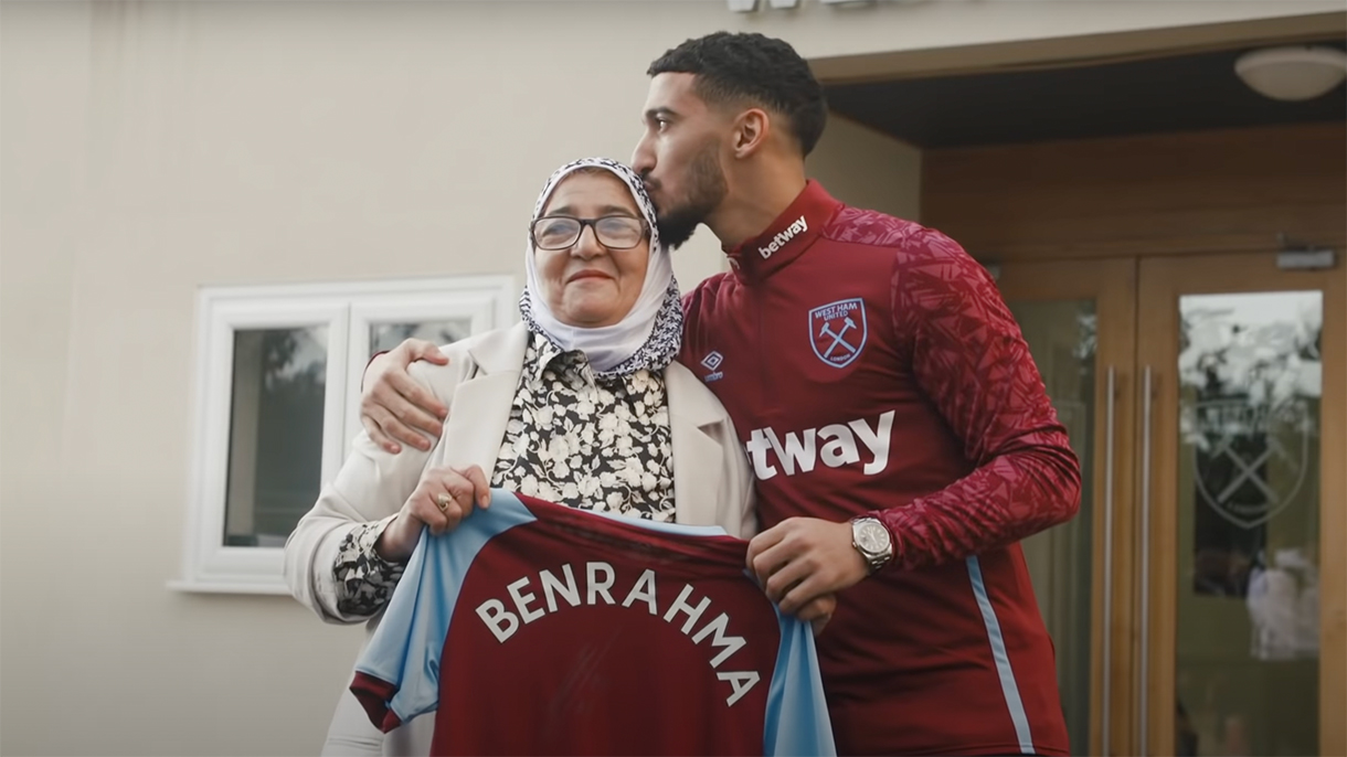 Benrahma with his mother