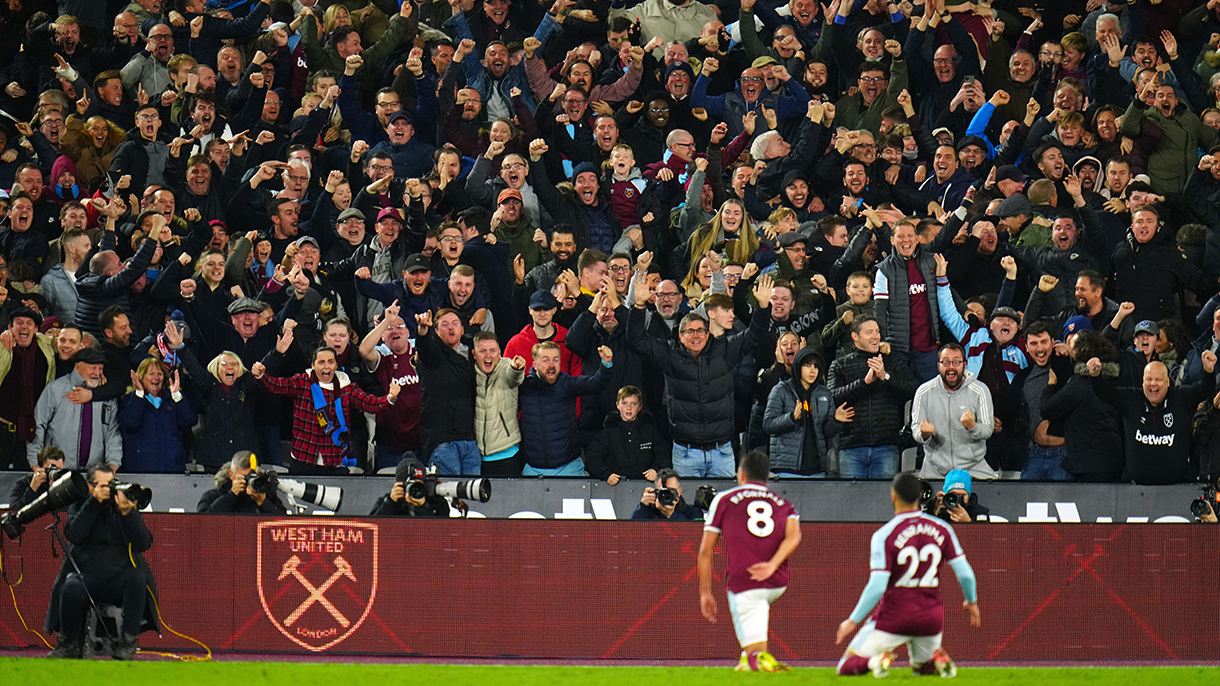 West Ham players at London Stadium