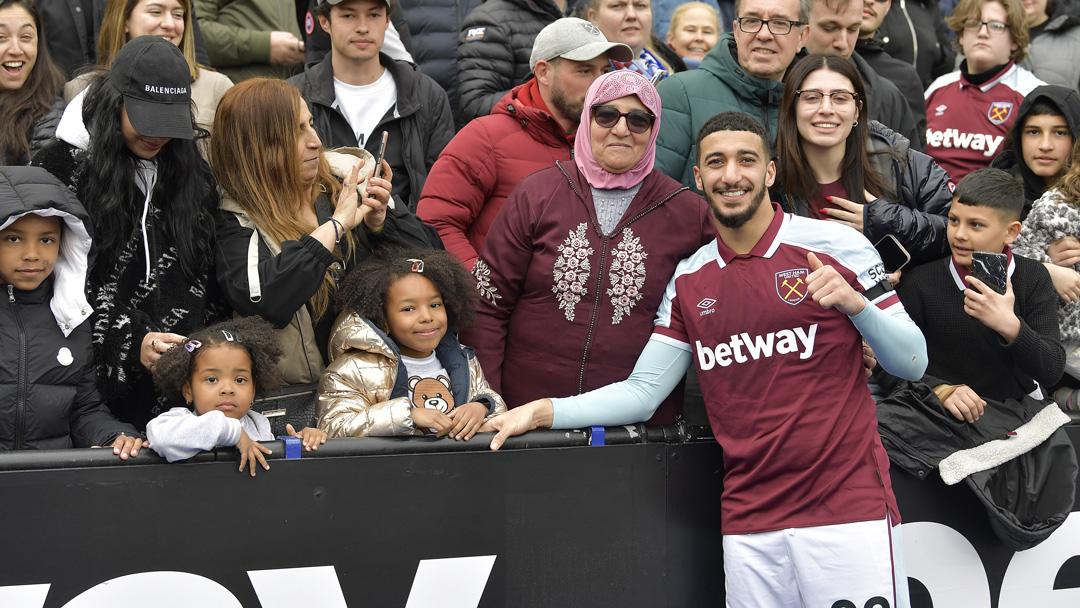 Said Benrahma with his mother at London Stadium