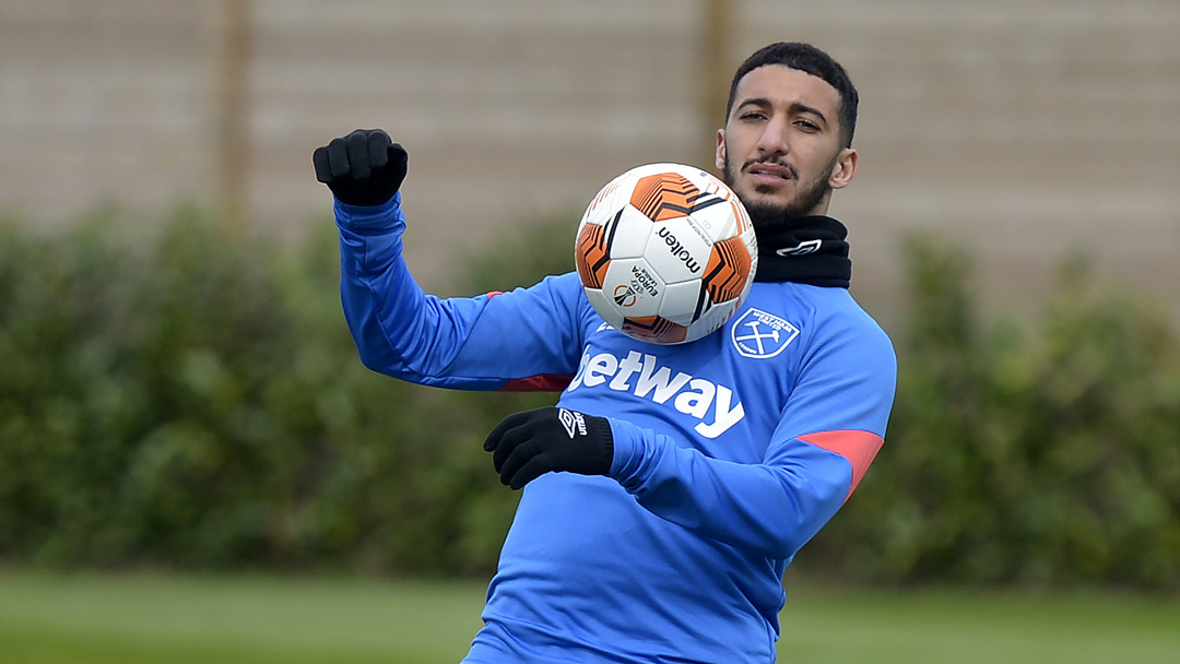 Said Benrahma in training at Rush Green