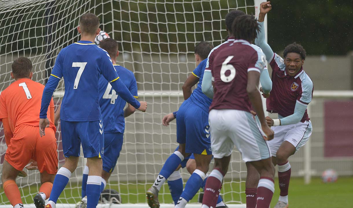 Jamal Baptiste scores against Everton U23s