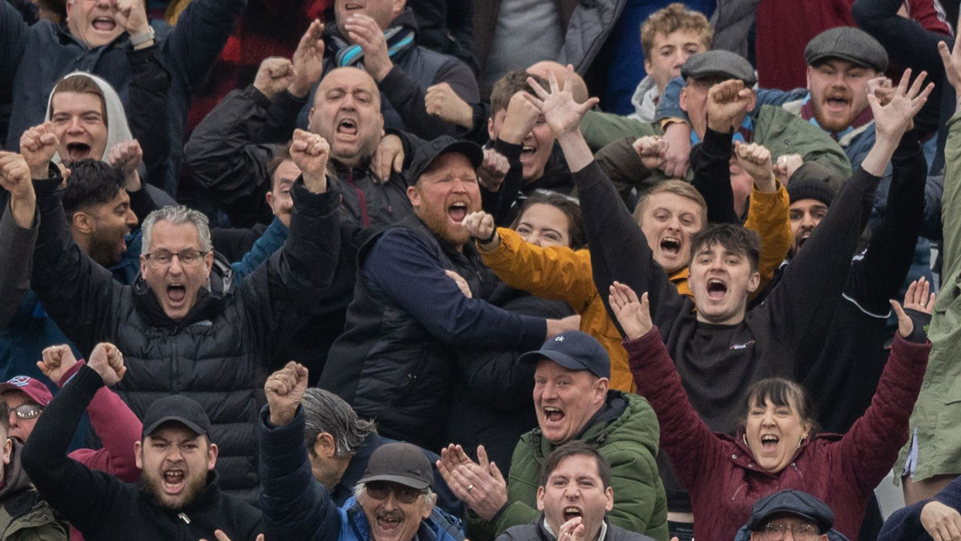 West Ham fans celebrate