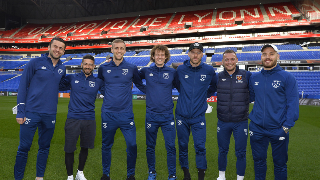 West Ham players in Lyon