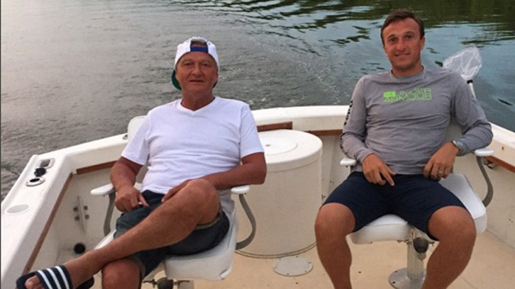 The two Mark Nobles enjoy fishing as well as football!