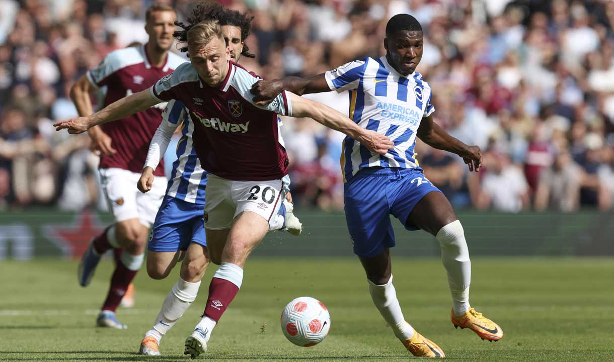 Jarrod Bowen in action at Brighton