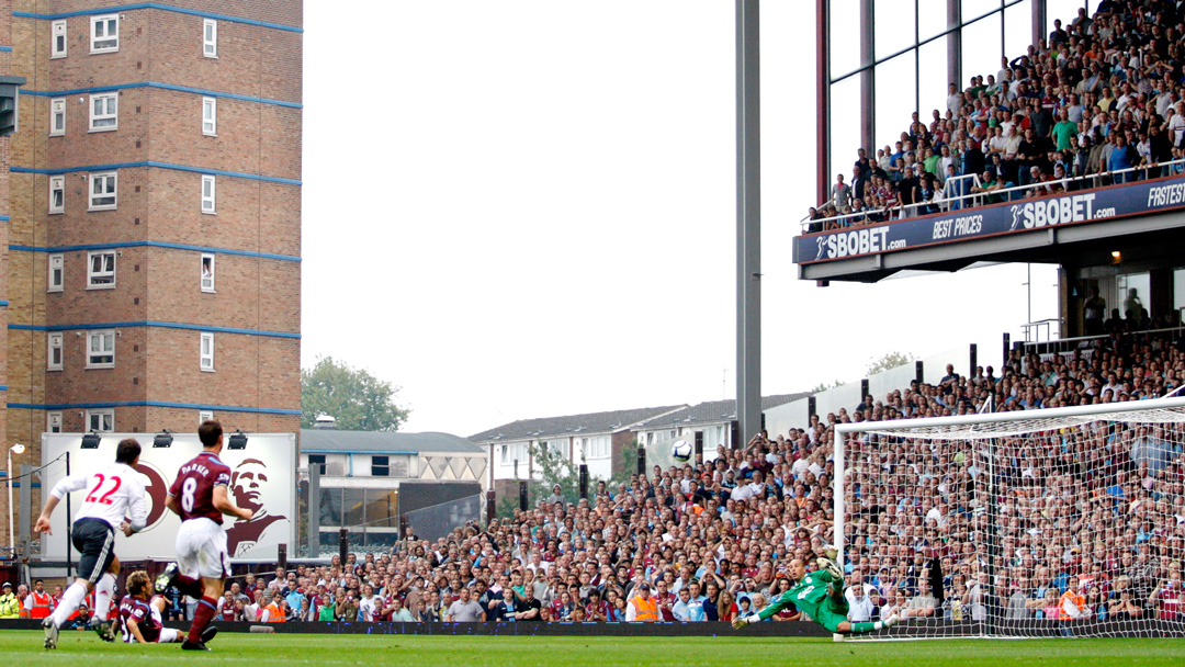 Alessandro Diamanti scores a penalty against Liverpool