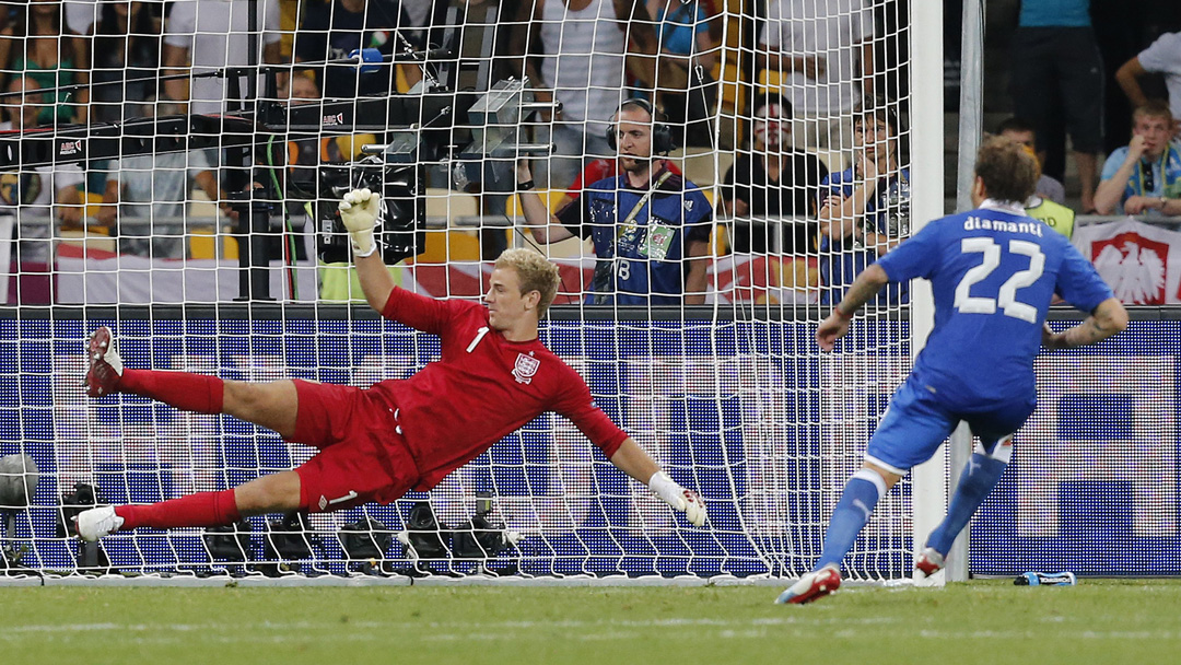 Alessandro Diamanti scores for Italy against England at UEFA Euro 2012