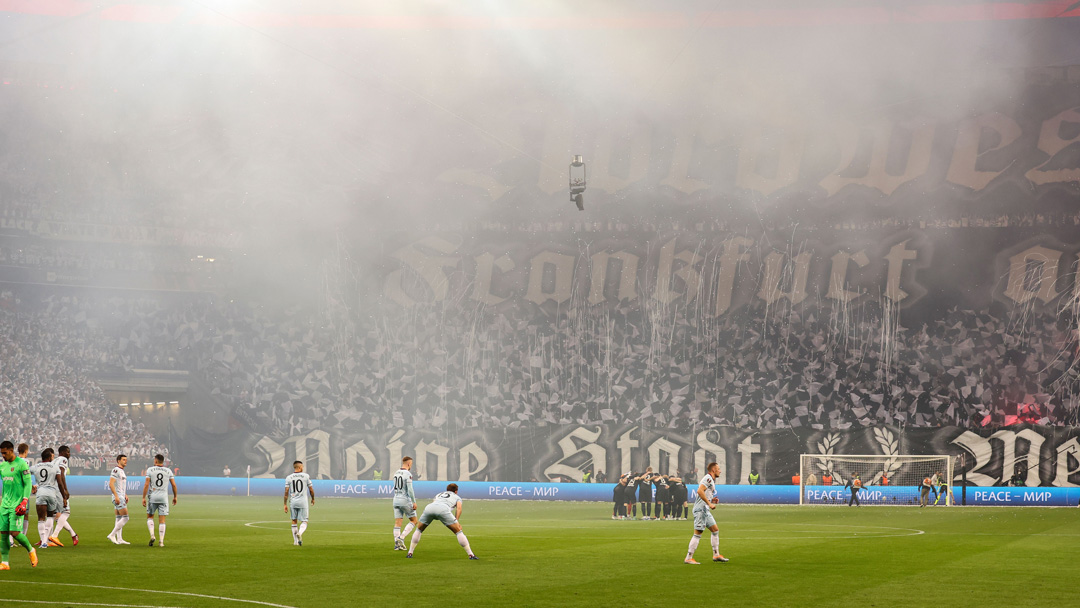 Smoke created by Eintracht Frankfurt fans