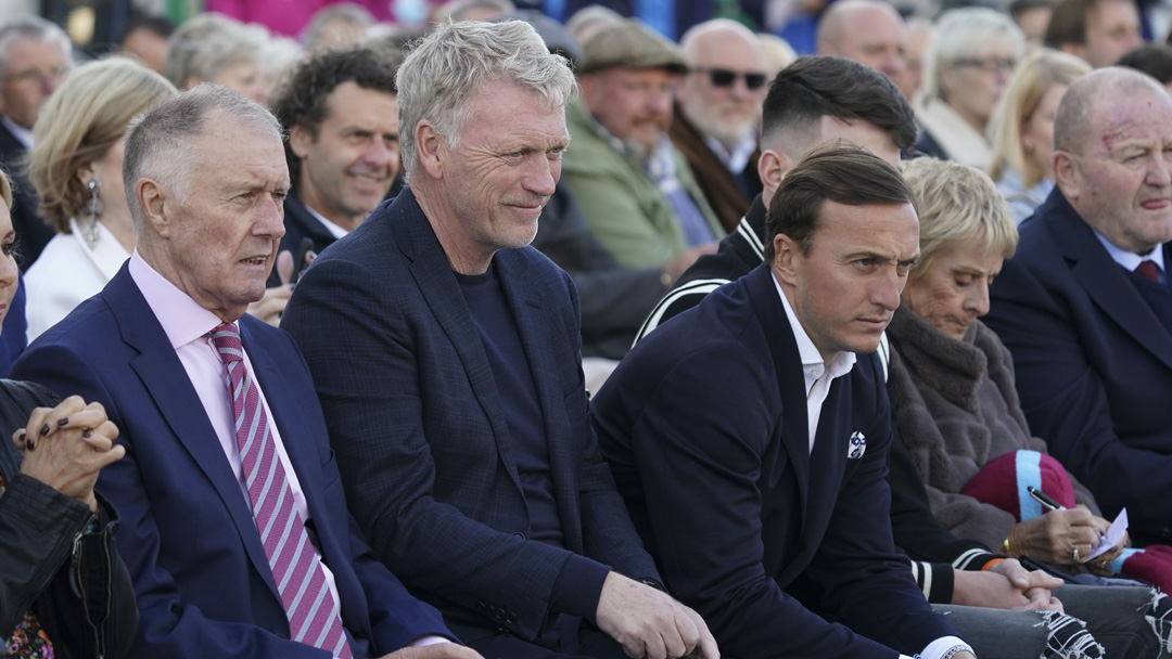 Geoff Hurst, David Moyes and Mark Noble