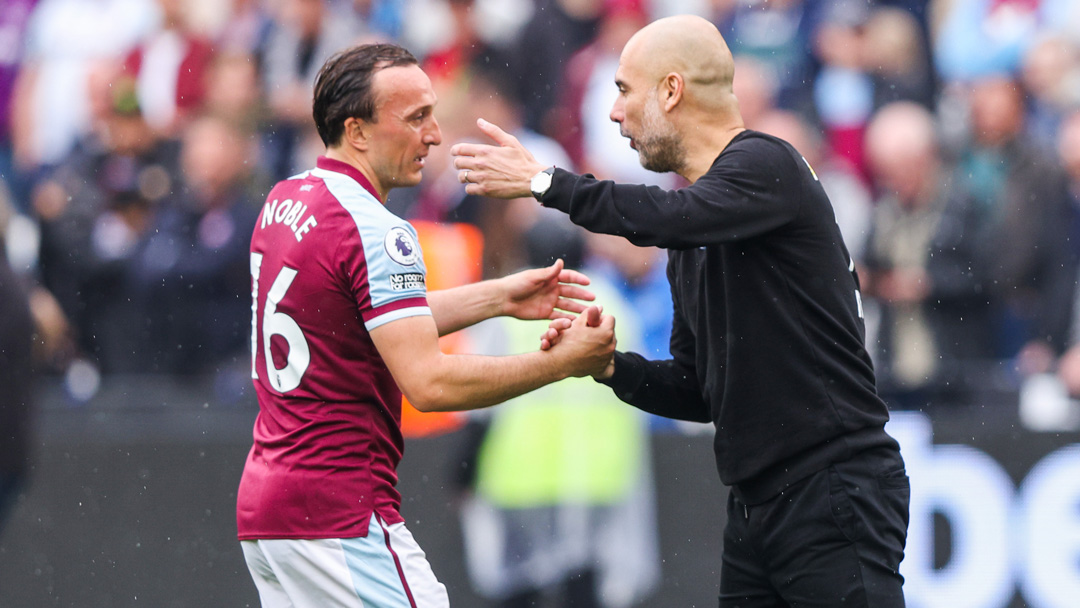 Mark Noble and Pep Guardiola