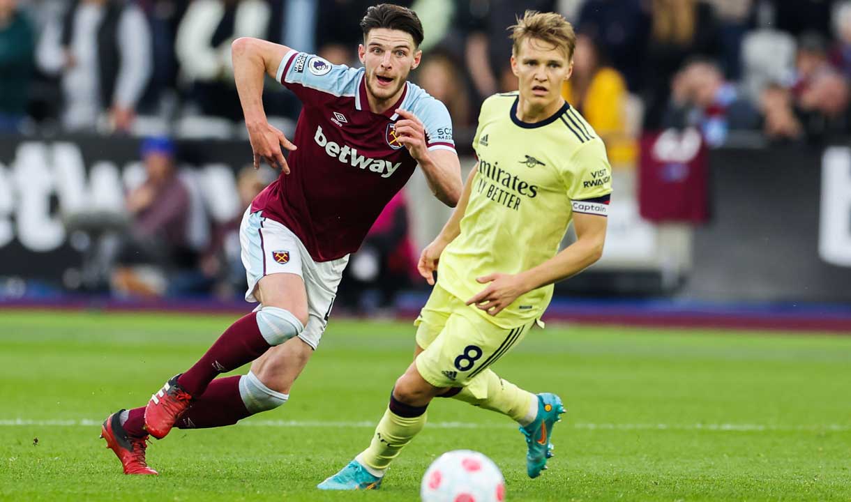 Declan Rice in action against Arsenal