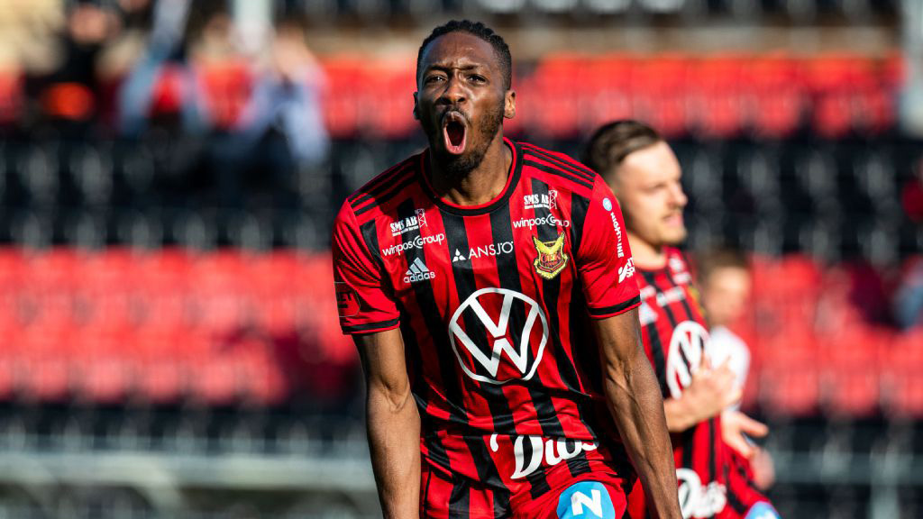 Blair Turgott celebrating scoring for Ostersunds