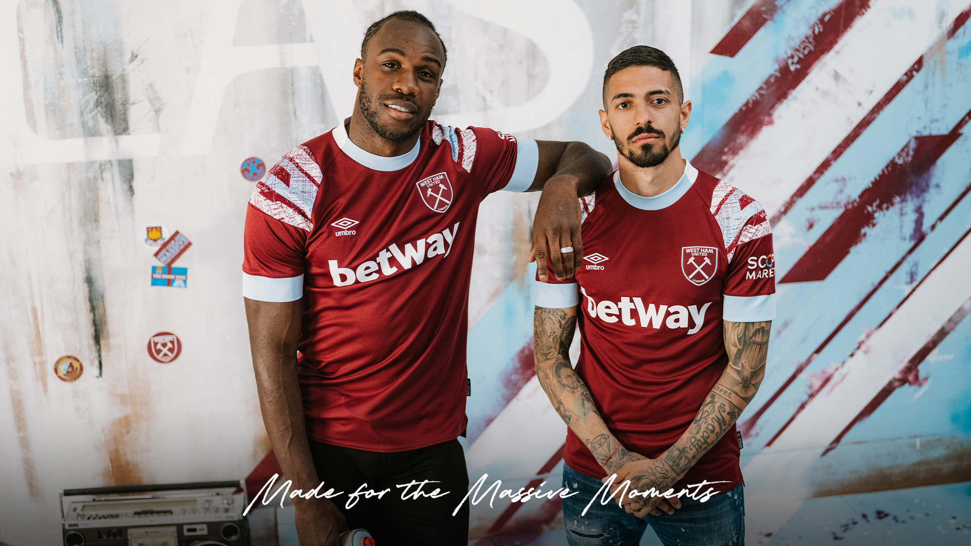 West Ham United players wear the new Home Kit