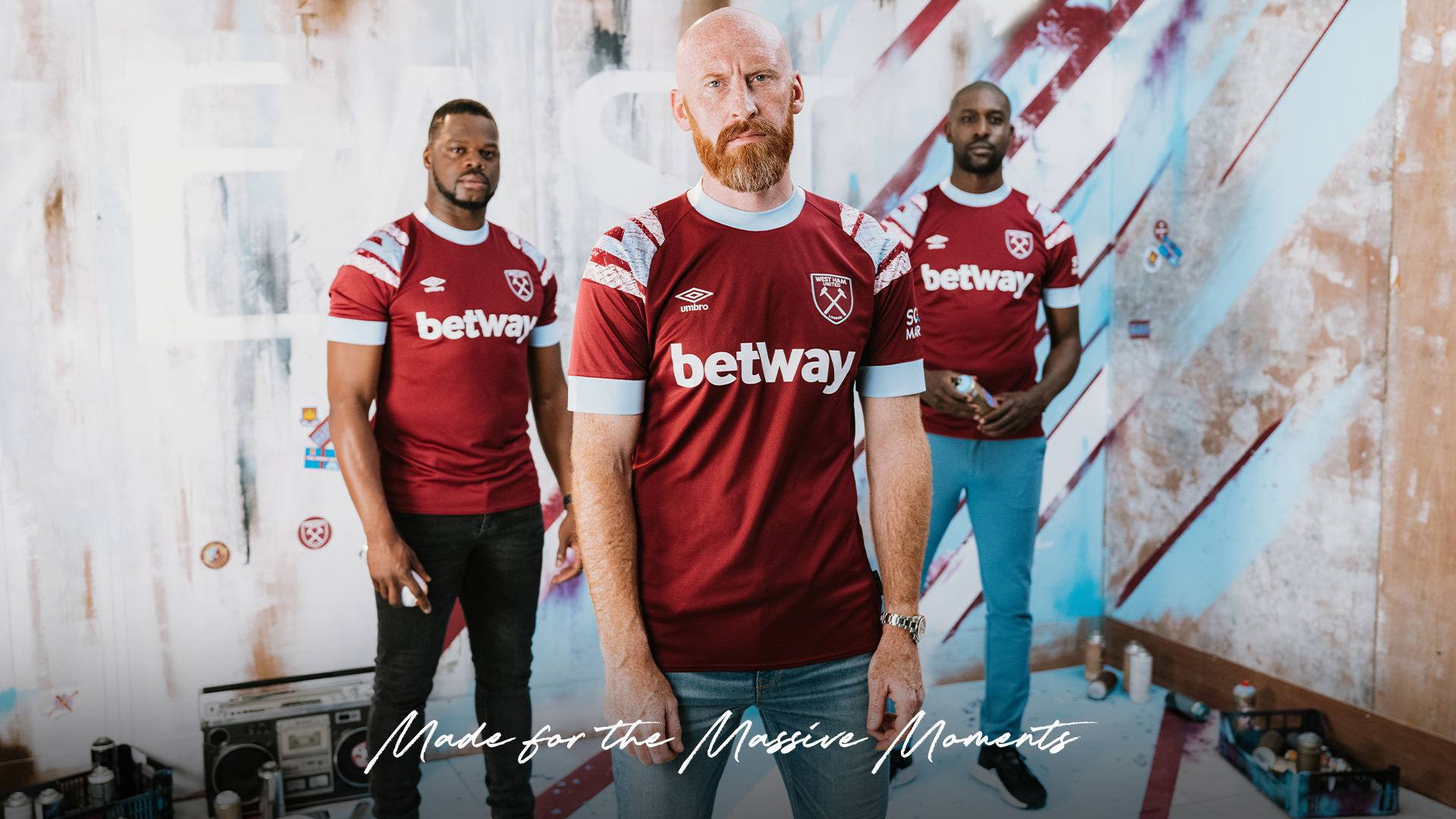 James Collins, Marlon Harewood and Carlton Cole wear the new Home Kit