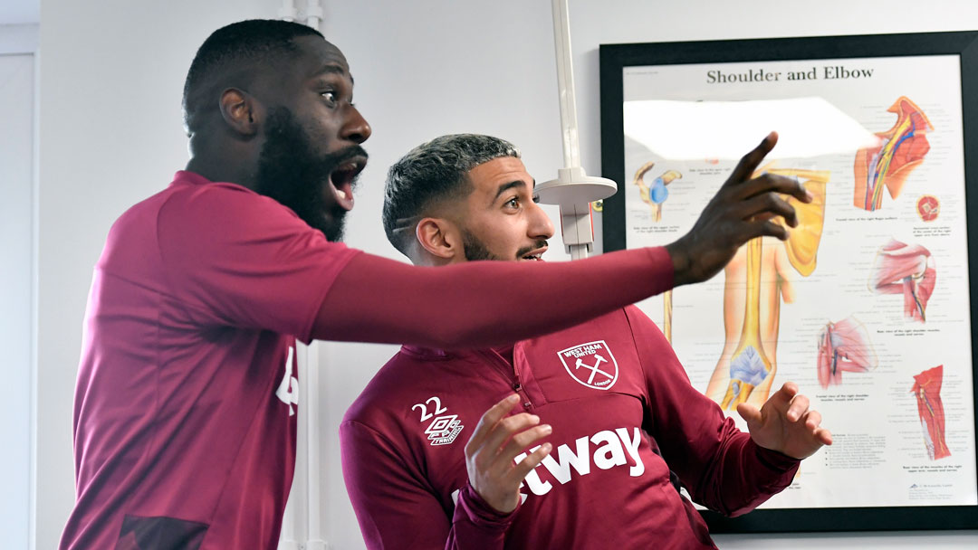 Arthur Masuaku and Said Benrahma at Rush Green