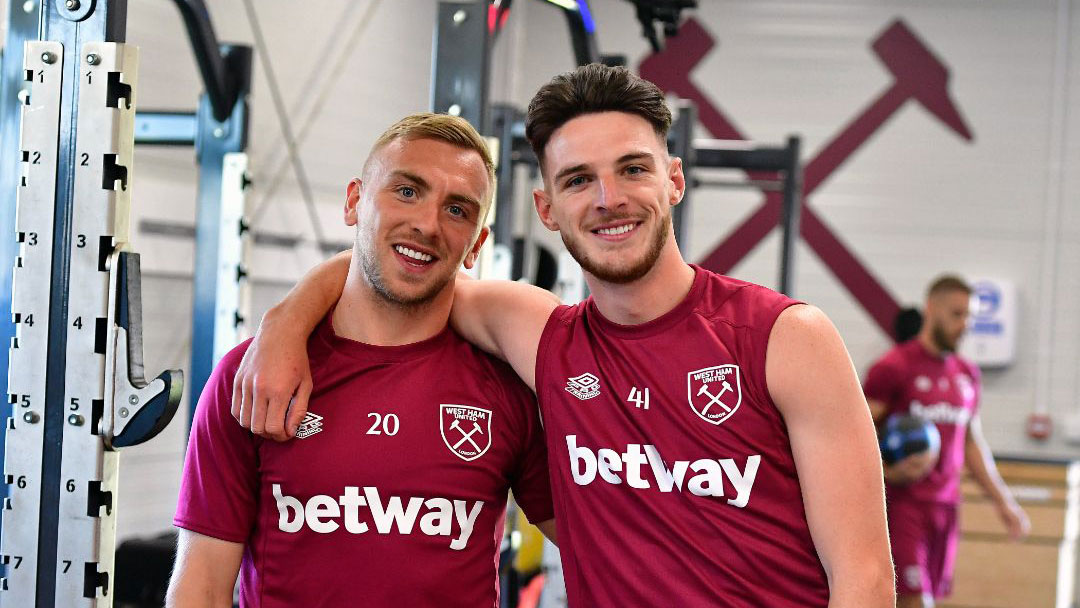 Jarrod Bowen and Declan Rice