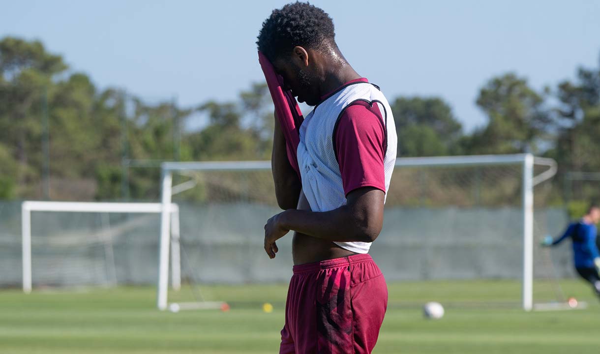 Kamarai Swyer in training for the West Ham United u21s