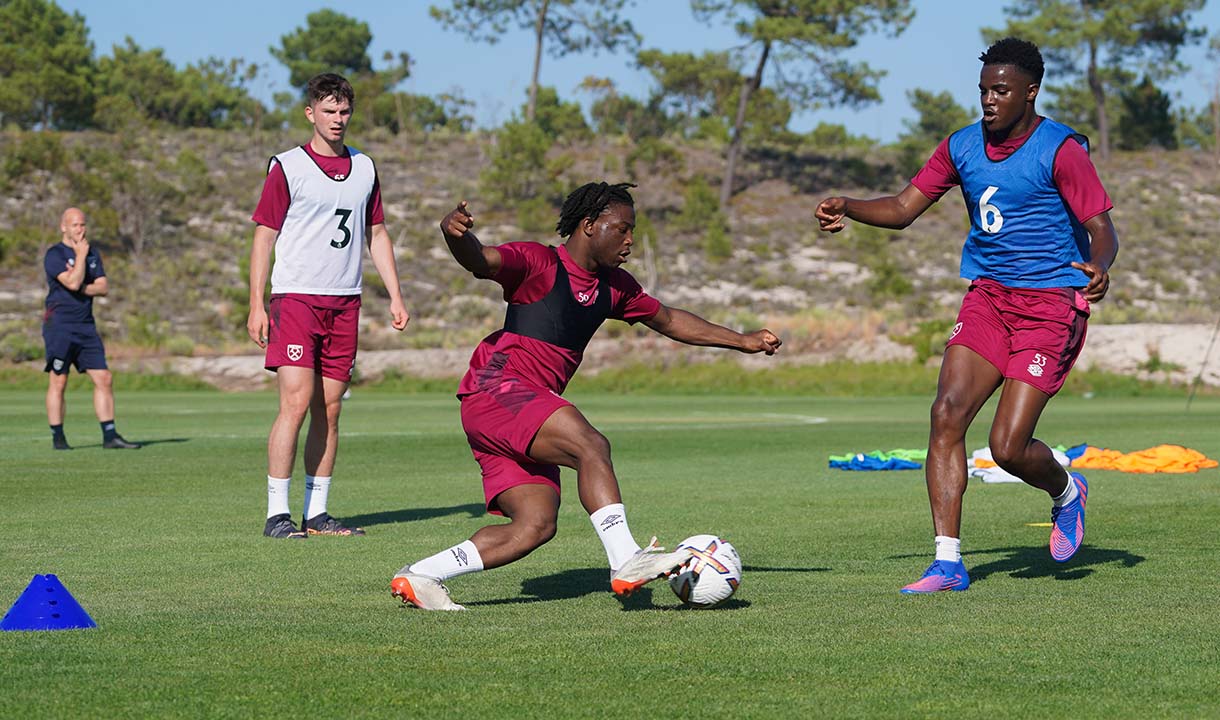 Keenan Appiah-Forson in pre-season training with the U21s