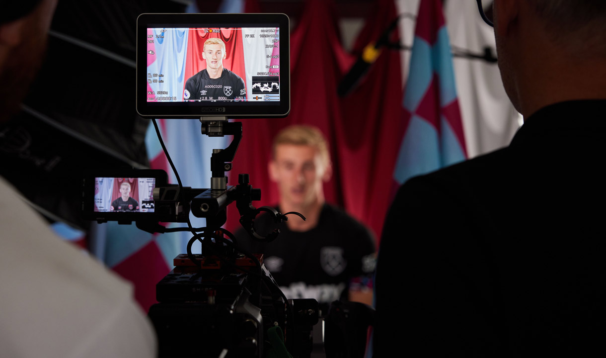 Flynn Downes is interviews for West Ham TV