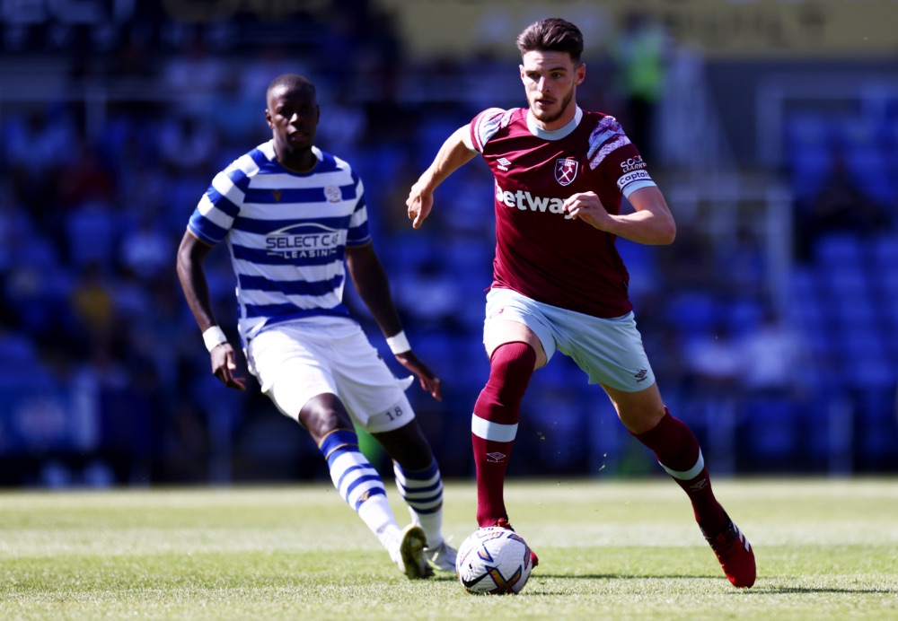 Declan Rice in action against Reading