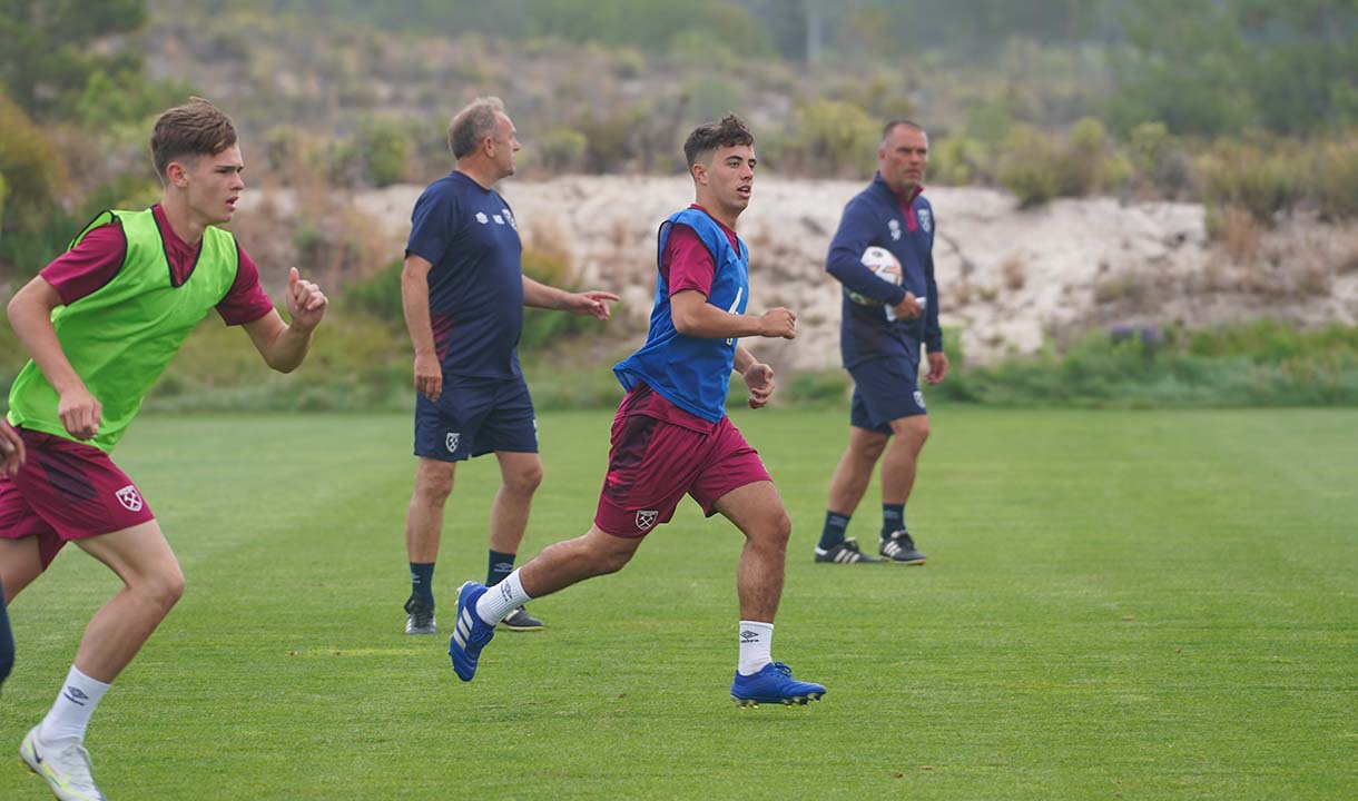 Archie Woods in training for the U21s