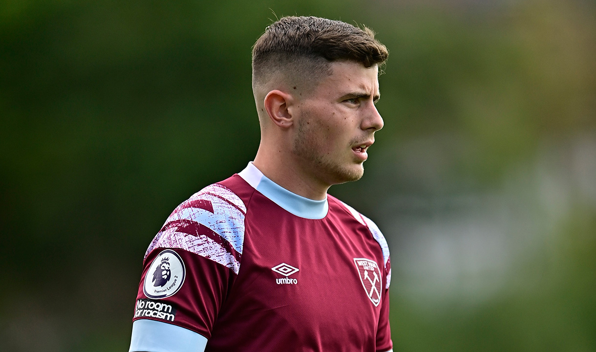 Dan Chesters in action for West Ham United U21s