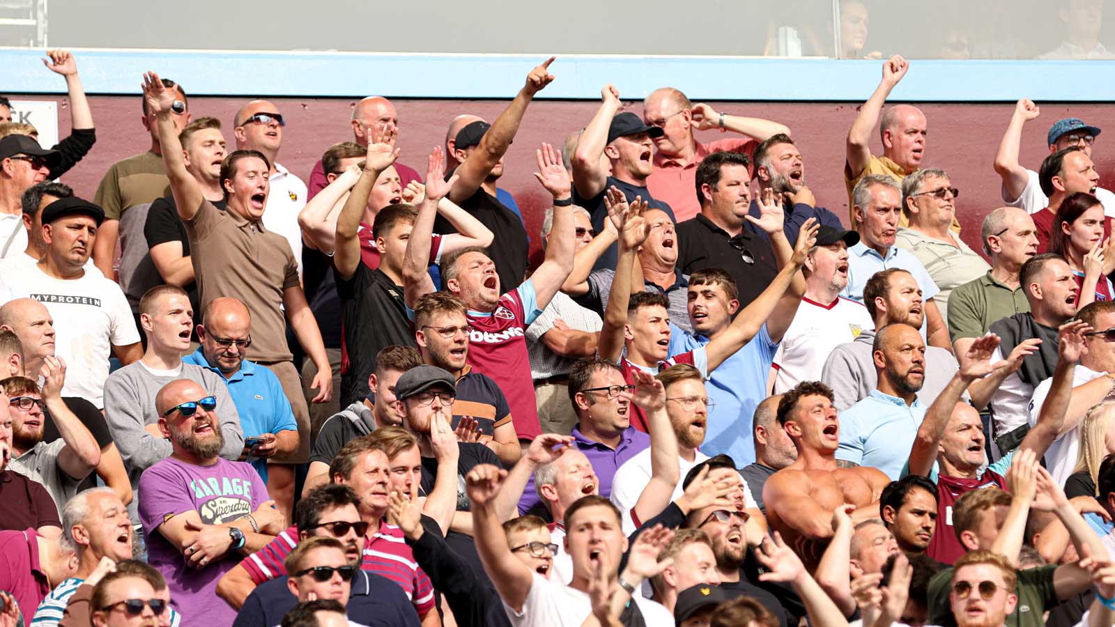 West Ham fans at Aston Villa