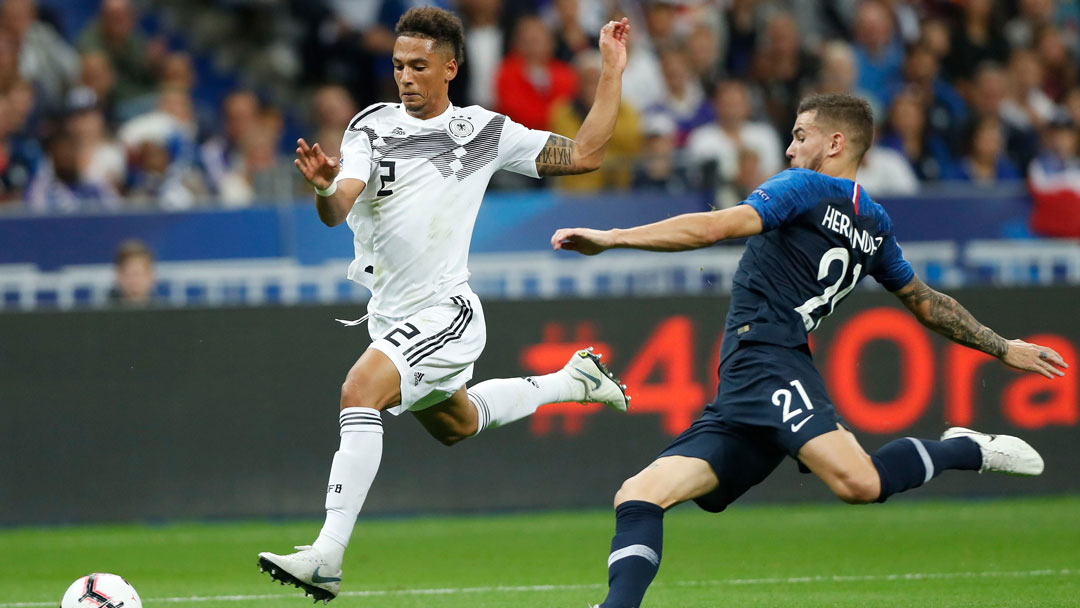 Thilo Kehrer in action on his full Germany debut