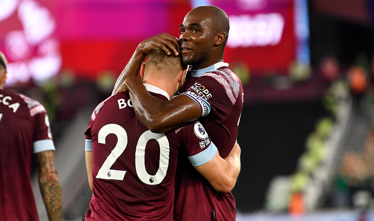 Jarrod Bowen and Angelo Ogbonna