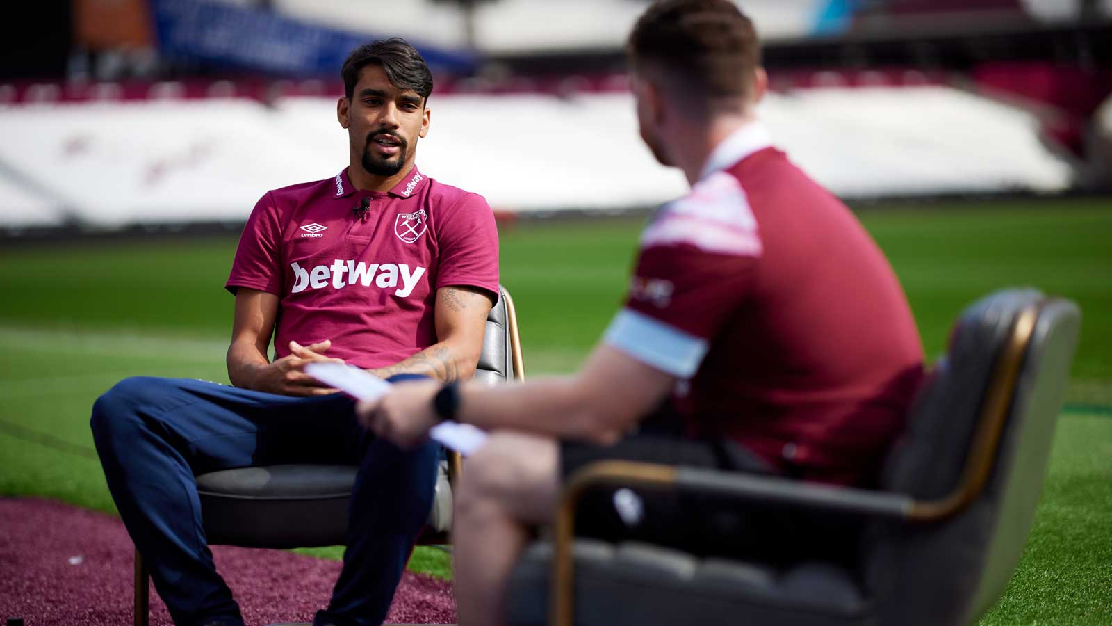 Lucas Paquetá is interviewed for West Ham TV