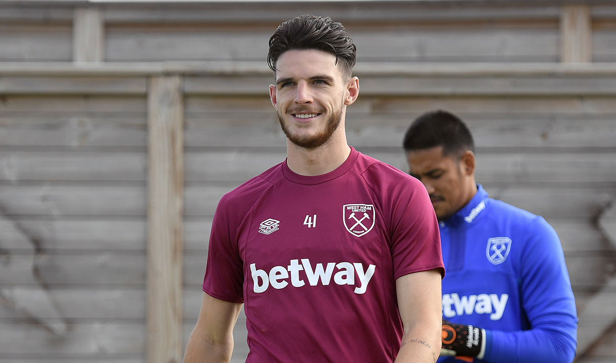 Declan Rice in training for West Ham United