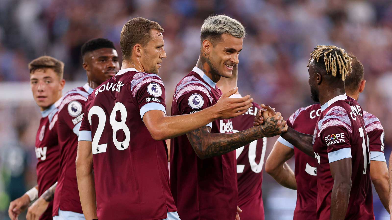 Gianluca Scamacca celebrates his goal against Viborg