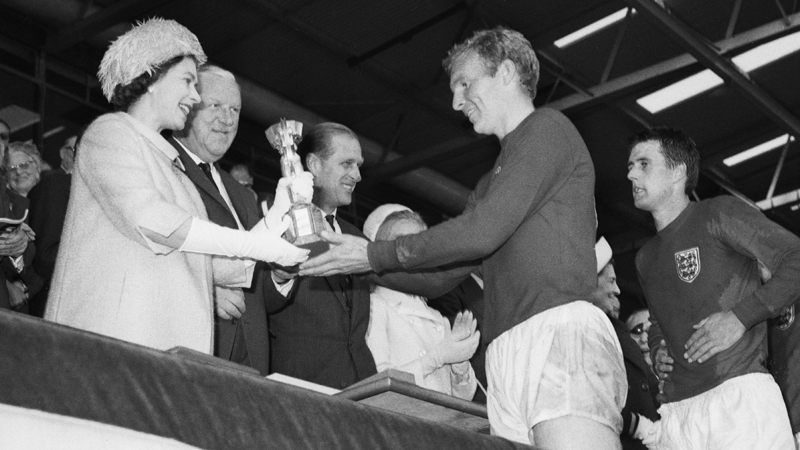 Her Majesty Queen Elizabeth II and Bobby Moore