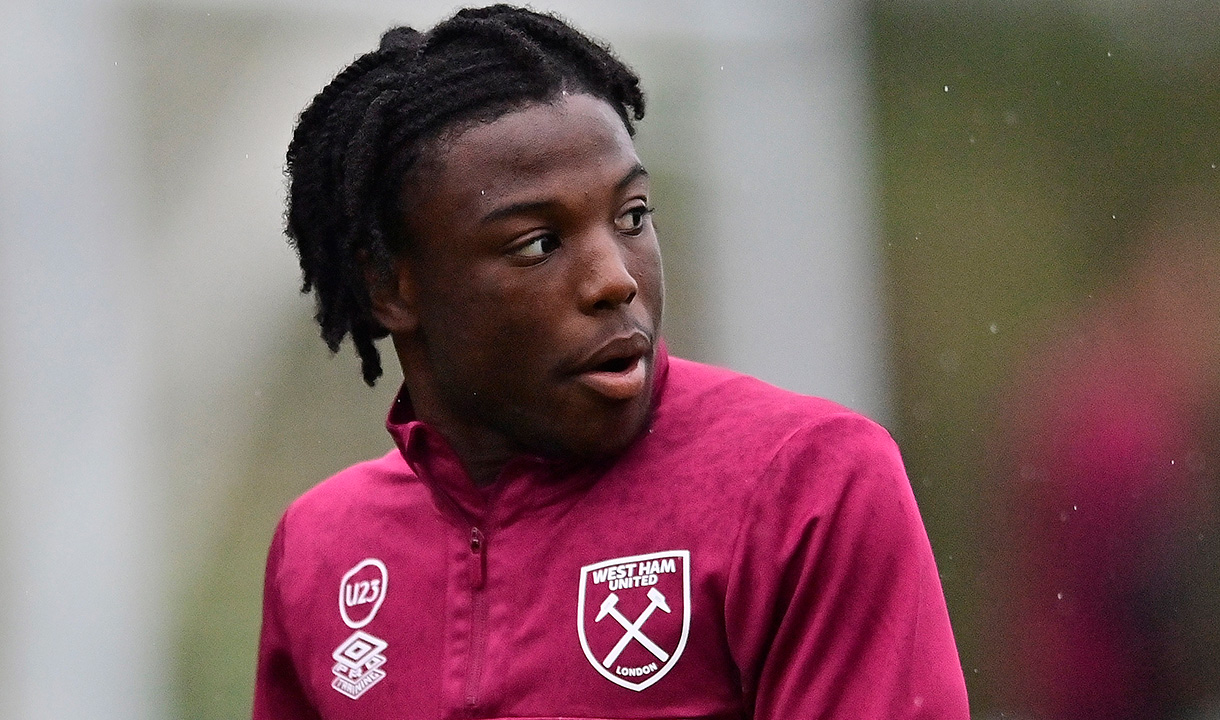 Keenan Appiah-Forson in training for the U21s