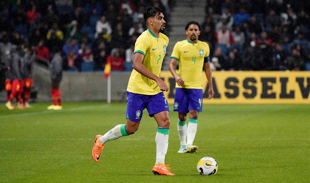Lucas Paqueta in action for Brazil in September 2022