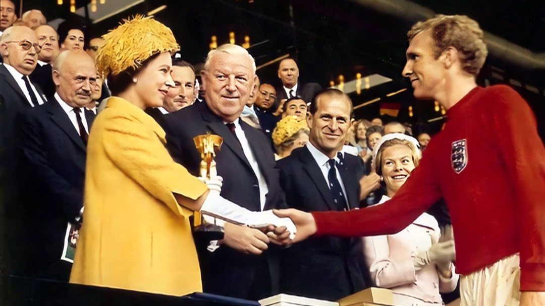 Her Majesty Queen Elizabeth II and Bobby Moore