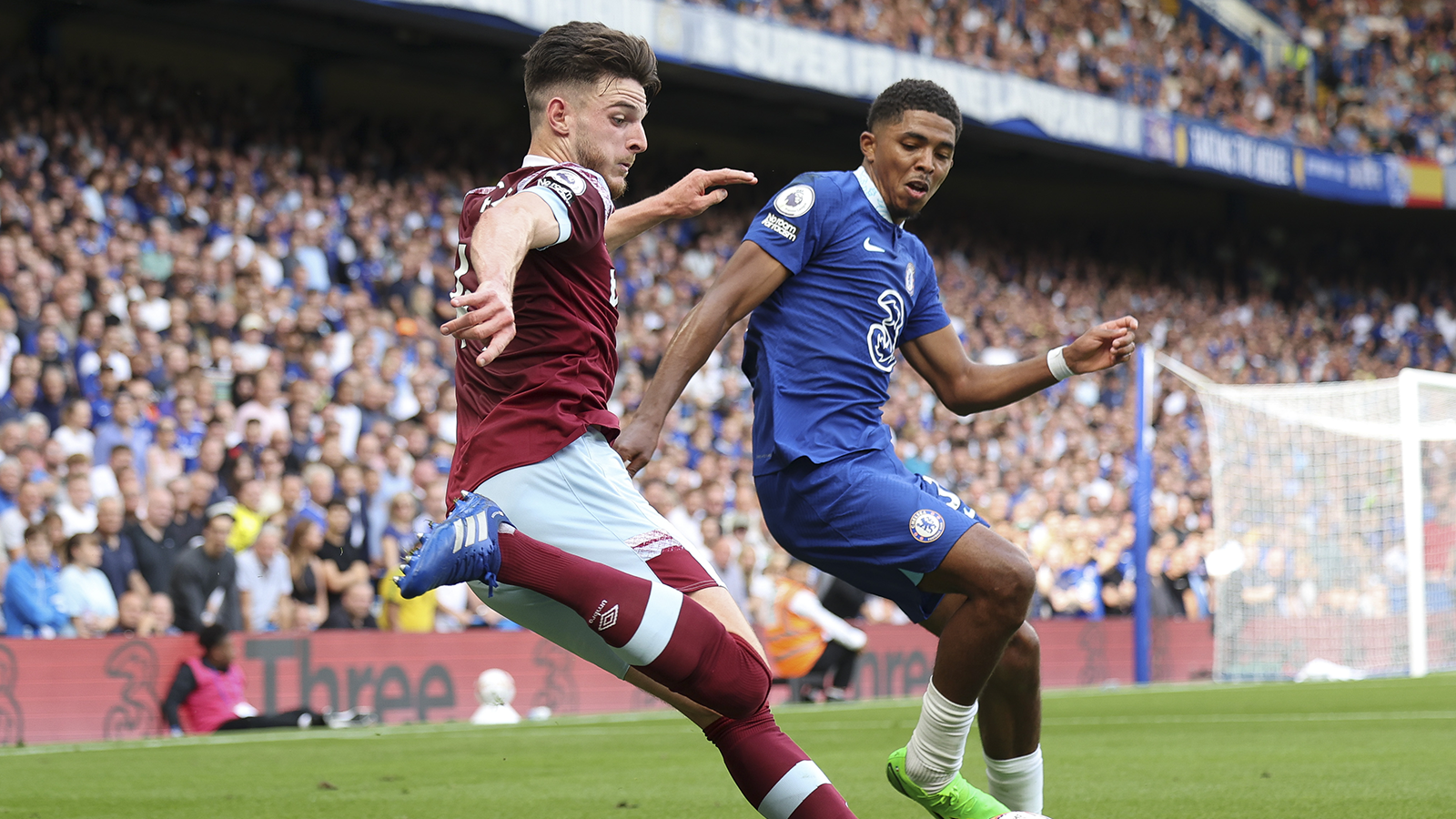 Declan Rice in action against Chelsea