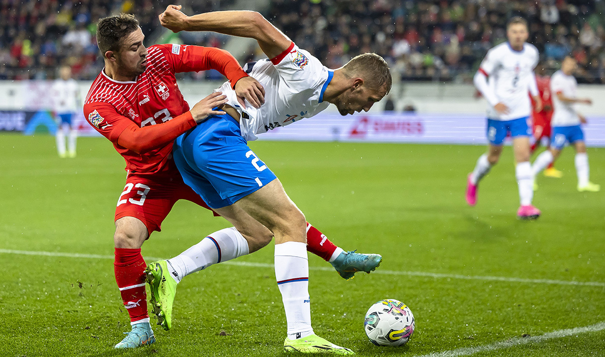 Tomas Soucek in action for the Czech Republic in September 2022