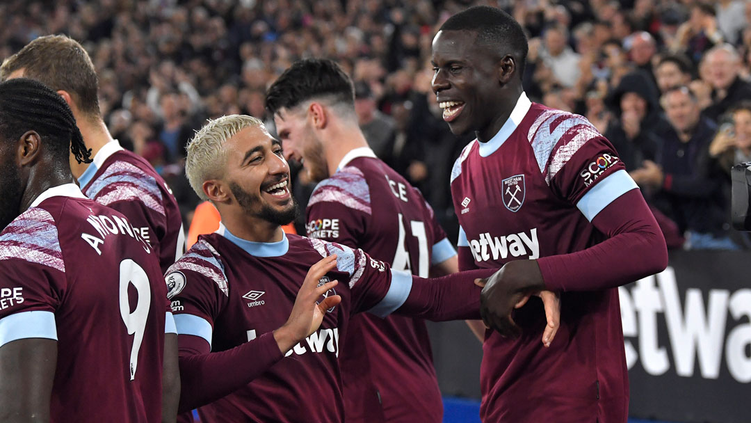 Benrahma and Zouma celebrate