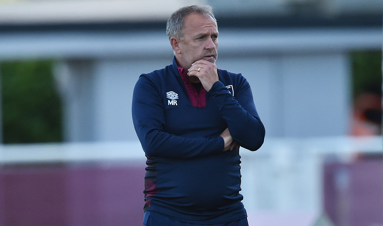 Mark Robson watches on as West Ham United u21s play Chelsea