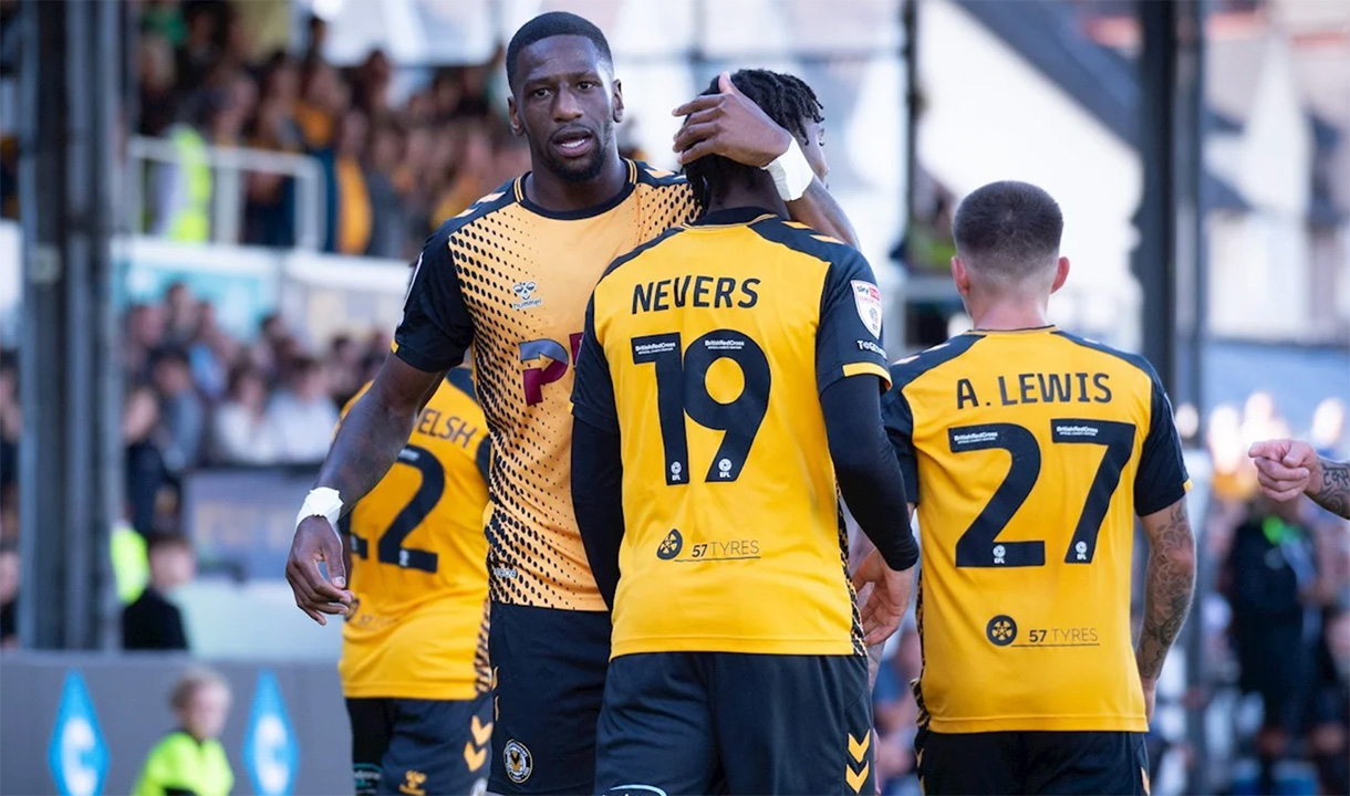 Thierry Nevers in action for Newport County