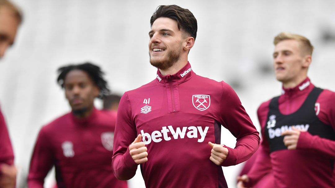 Declan Rice in training at London Stadium