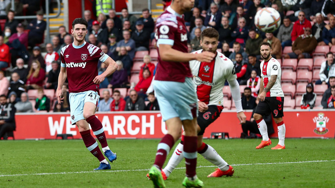 Declan Rice scores at Southampton